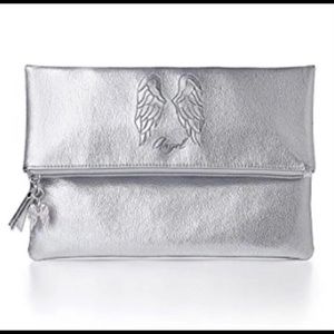 Victoria's Secret Angel Silver Foldover Clutch